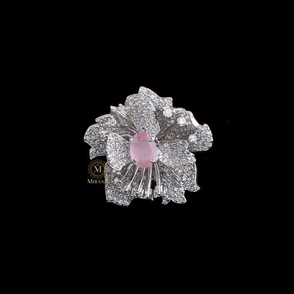 Scottie Pastel Pink CZ Designer Ring