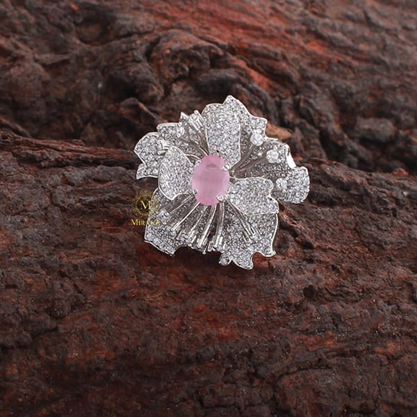 Scottie Pastel Pink CZ Designer Ring