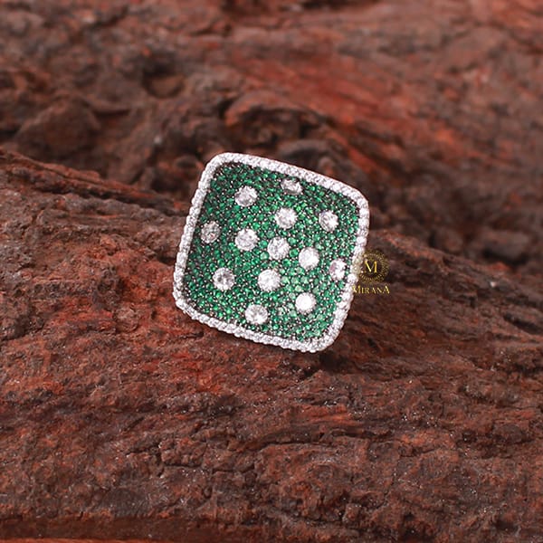 Jenna Green CZ Designer Ring