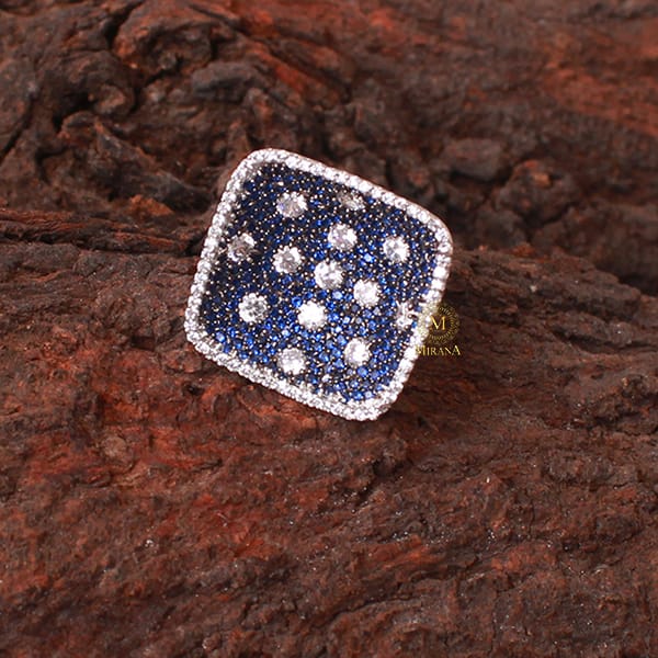 Jenna Blue CZ Designer Ring