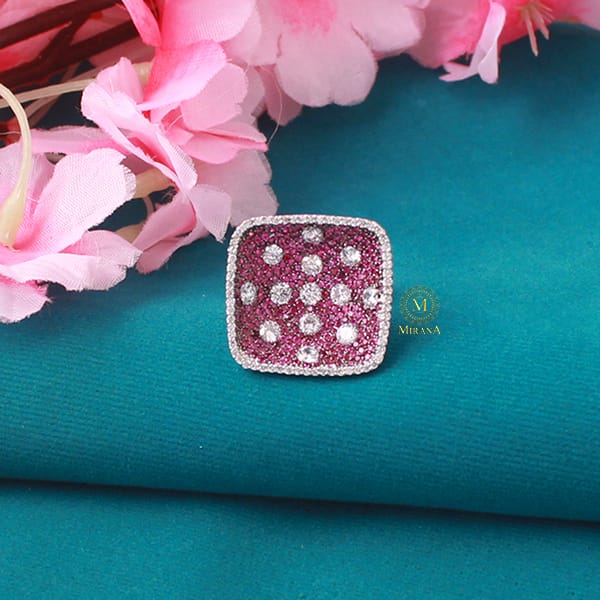 Jenna Ruby CZ Designer Ring