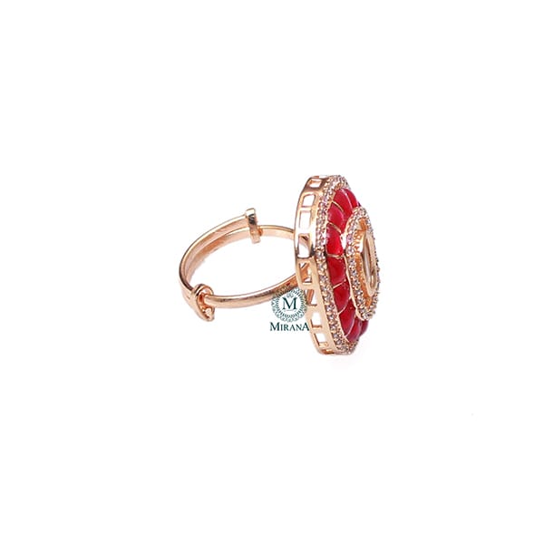 Sia Ruby Polki Designer Ring