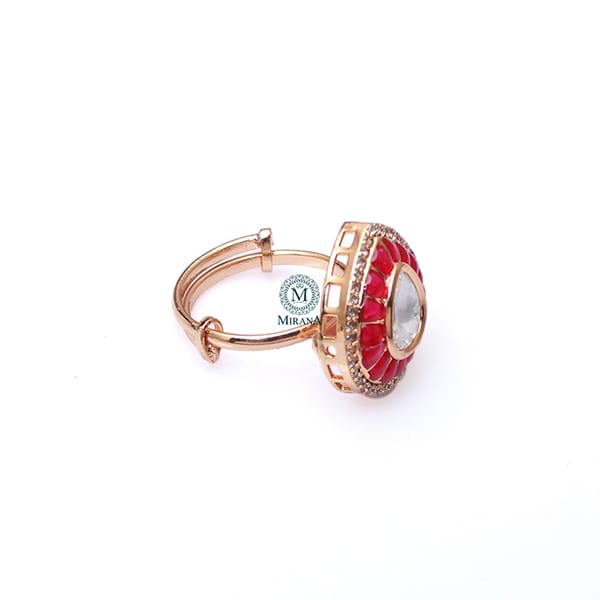 Shivani Ruby Polki Designer Ring