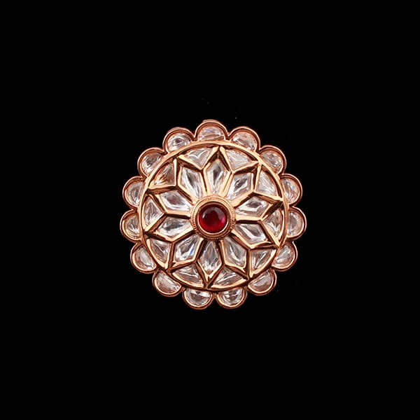 Madhvi Ruby Polki Designer Ring