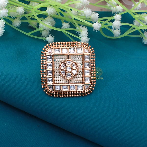 Aanshi Pearl Polki Designer Ring