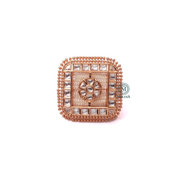 Aanshi Pearl Polki Designer Ring