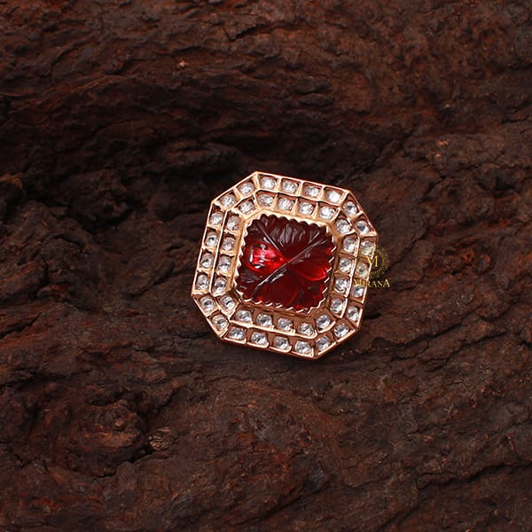 Vedika Ruby Polki Designer Ring