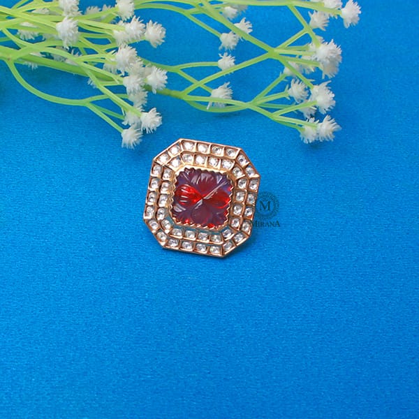 Vedika Ruby Polki Designer Ring