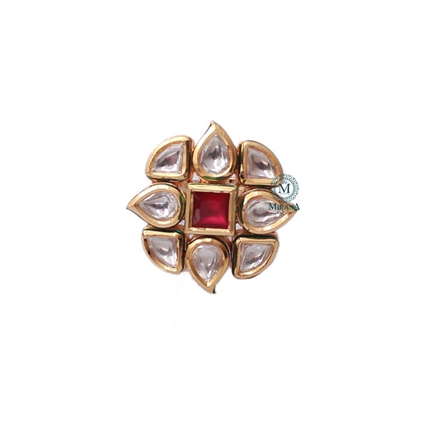 Chaaya Ruby Polki Designer Ring