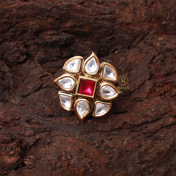 Chaaya Ruby Polki Designer Ring