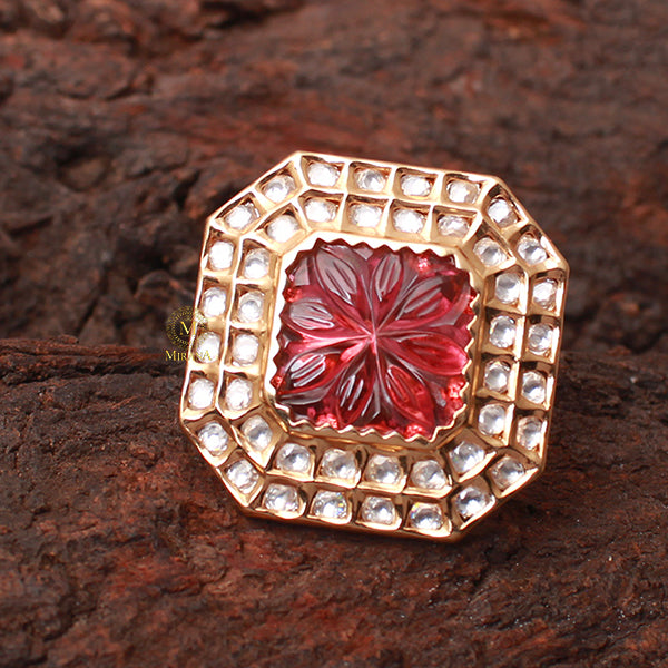 Saanchi Ruby Polki Designer Ring