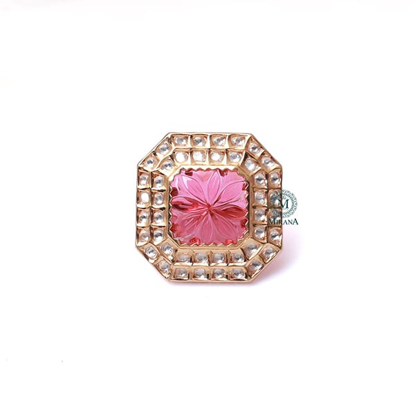 Saanchi Ruby Polki Designer Ring