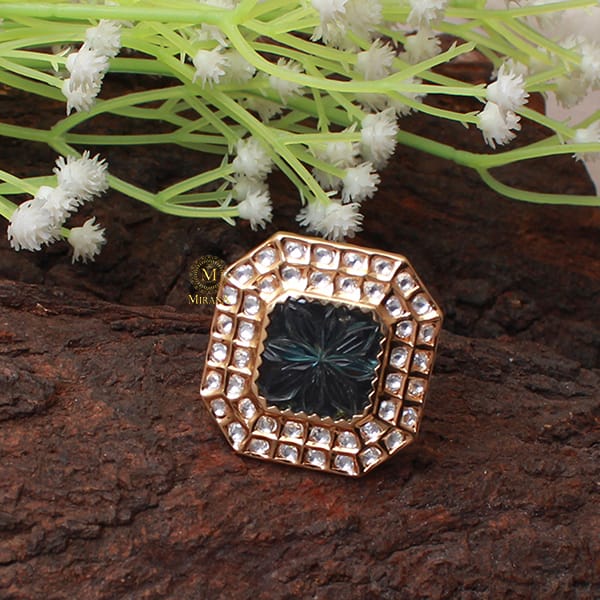 Saanchi Blue Polki Designer Ring