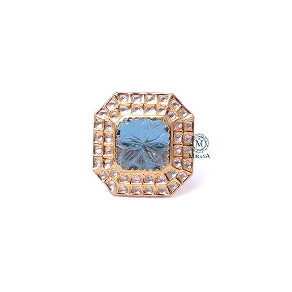 Saanchi Blue Polki Designer Ring