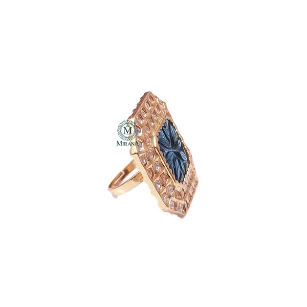 Saanchi Blue Polki Designer Ring