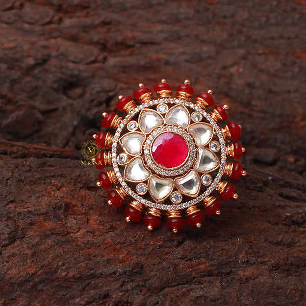 Mrinal Ruby Moissanite Designer Ring