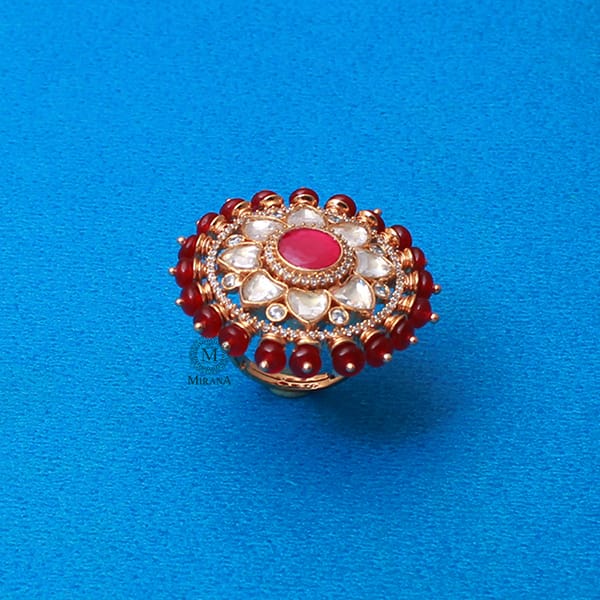 Mrinal Ruby Moissanite Designer Ring