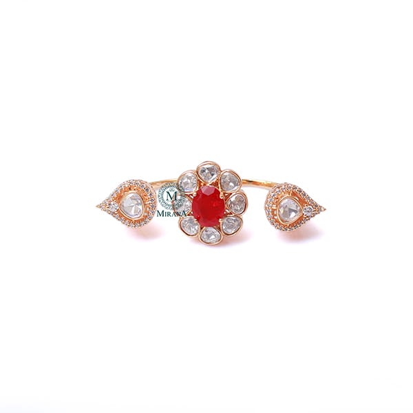 Krati Ruby Polki Designer Ring