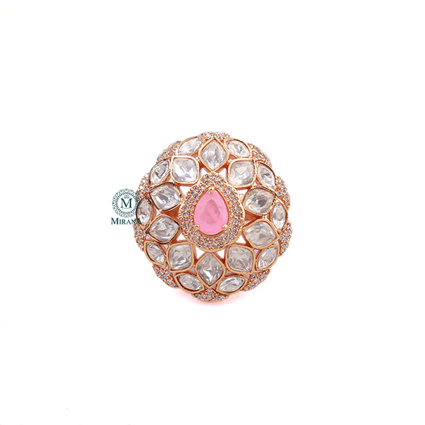 Oeshi Pink Polki Designer Ring