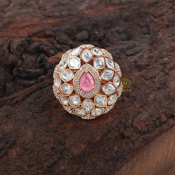 Oeshi Pink Polki Designer Ring