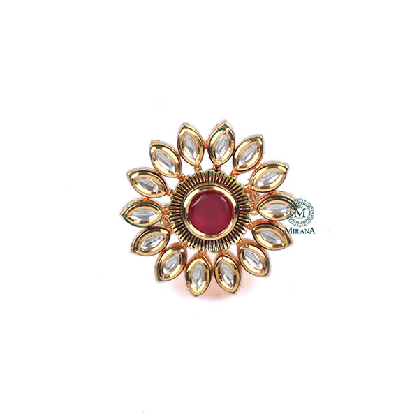 Ragini Ruby Polki Designer Ring