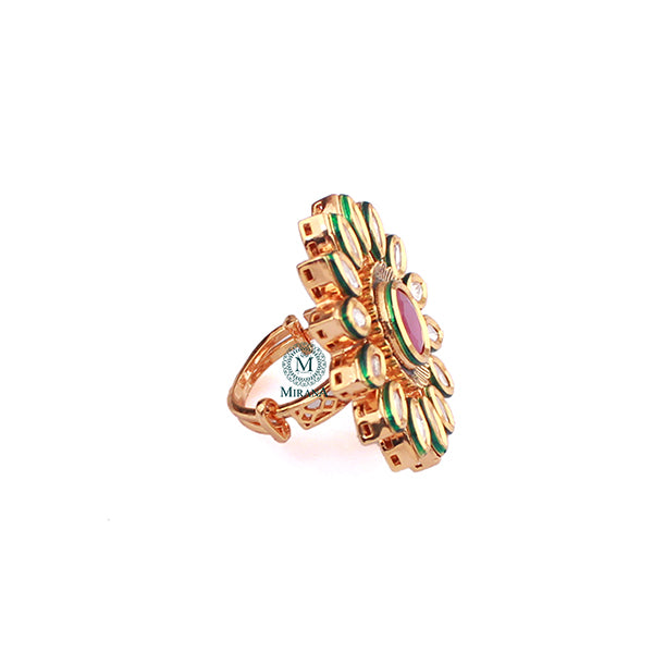 Ragini Ruby Polki Designer Ring