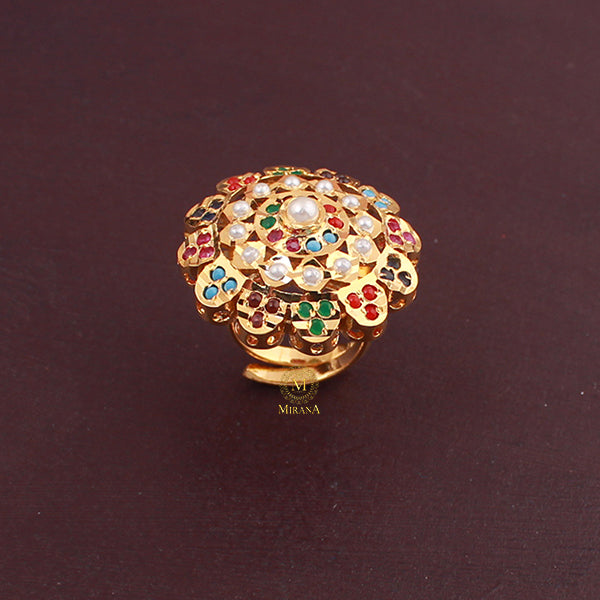 Trishna Pearl Jadau Designer Ring