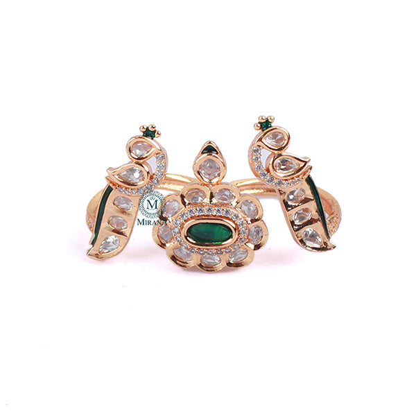 Janu Emerald Green Polki Designer Ring