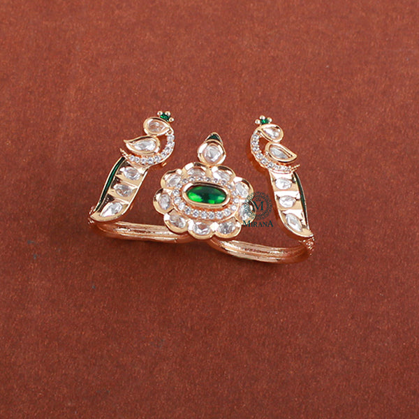 Janu Emerald Green Polki Designer Ring
