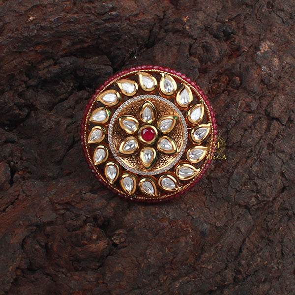 Shivangi Ruby Polki Designer Ring