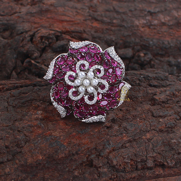 Elliana Ruby CZ Designer Ring