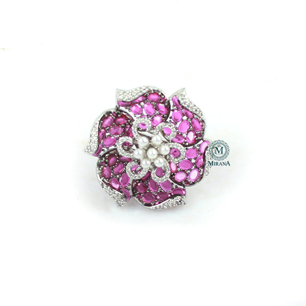 Elliana Ruby CZ Designer Ring