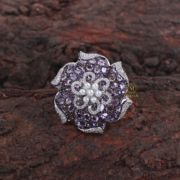 Elliana Lavender CZ Designer Ring