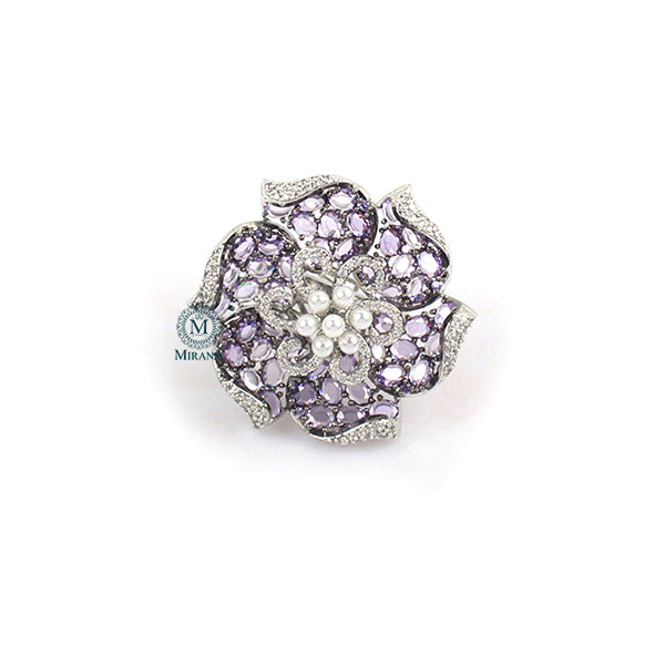 Elliana Lavender CZ Designer Ring