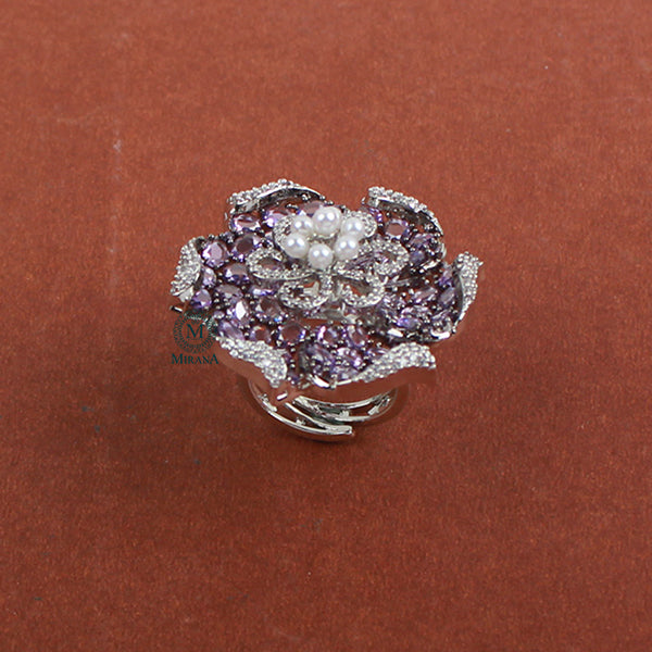 Elliana Lavender CZ Designer Ring