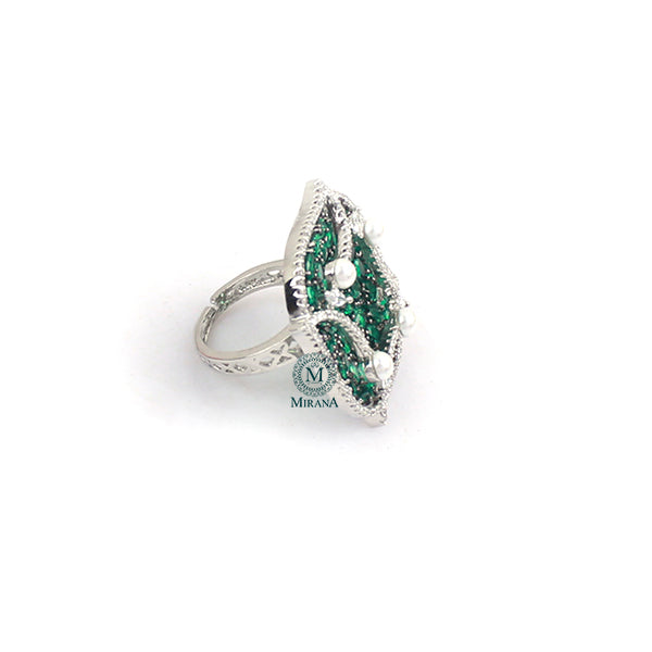 Evelyn Emerald Green Designer Ring