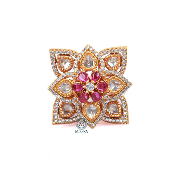 Gungun Ruby Polki Designer Ring