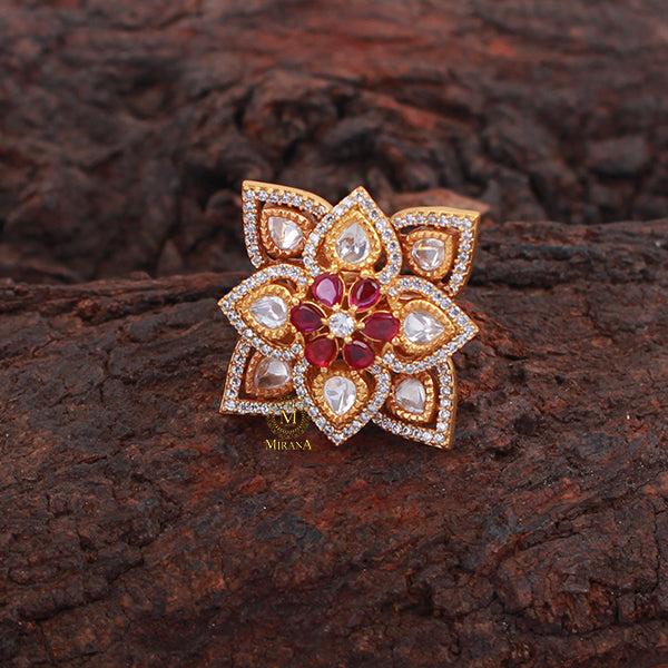 Gungun Ruby Polki Designer Ring