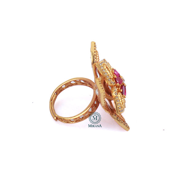 Gungun Ruby Polki Designer Ring