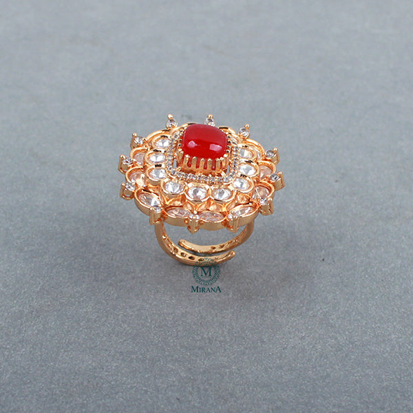 Neesha Ruby Polki Designer Ring