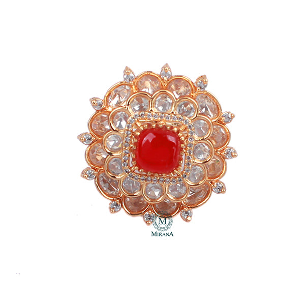 Neesha Ruby Polki Designer Ring