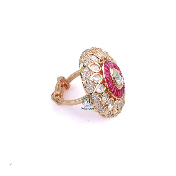 Rashika Ruby Polki Designer Ring