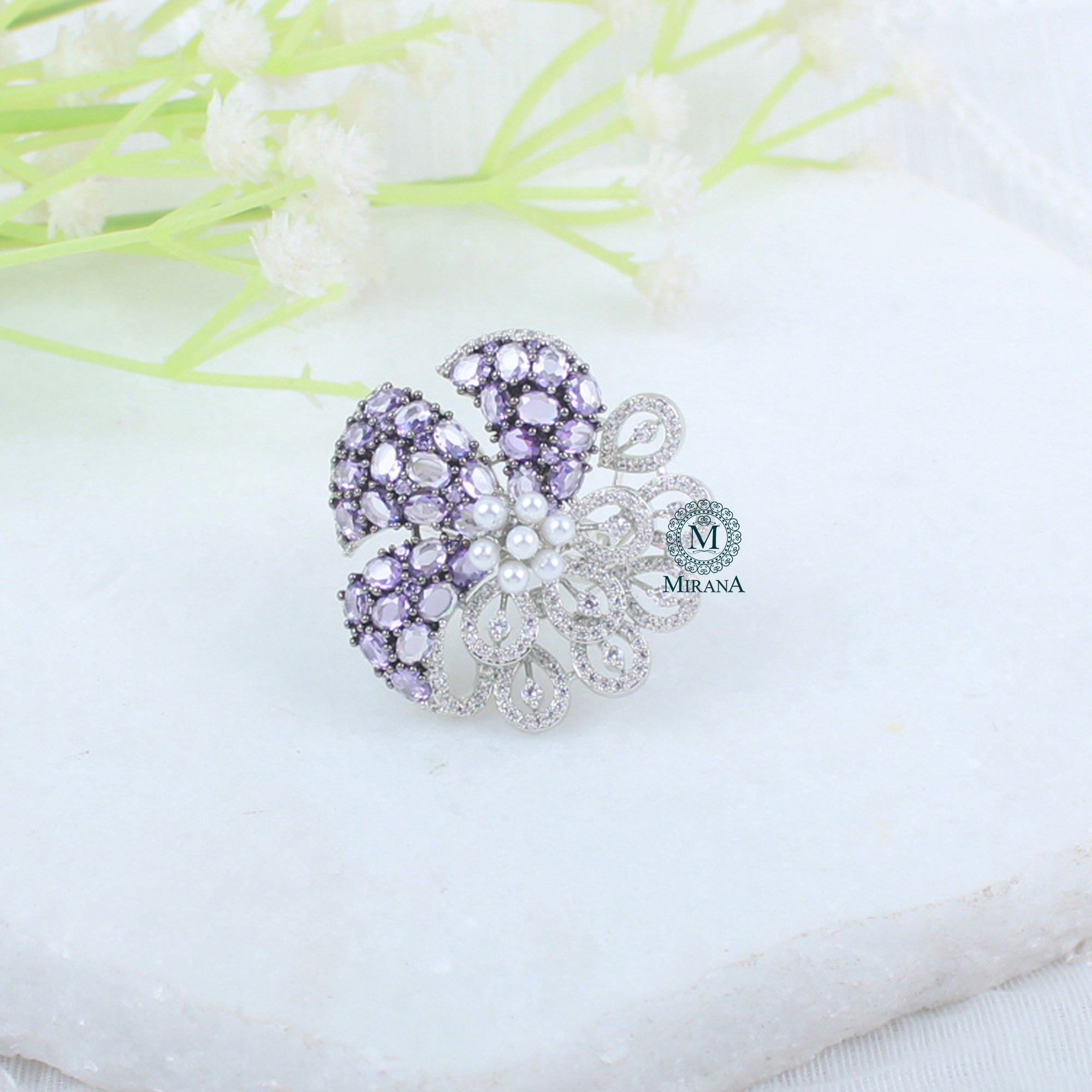 Henia Lavender CZ Designer Ring