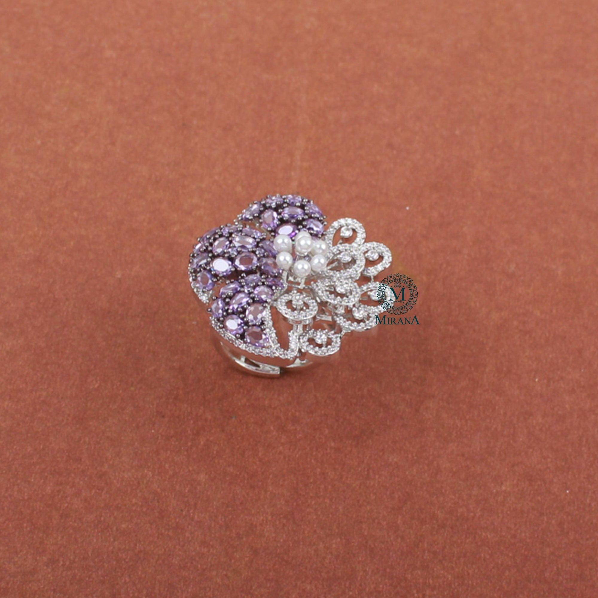 Henia Lavender CZ Designer Ring