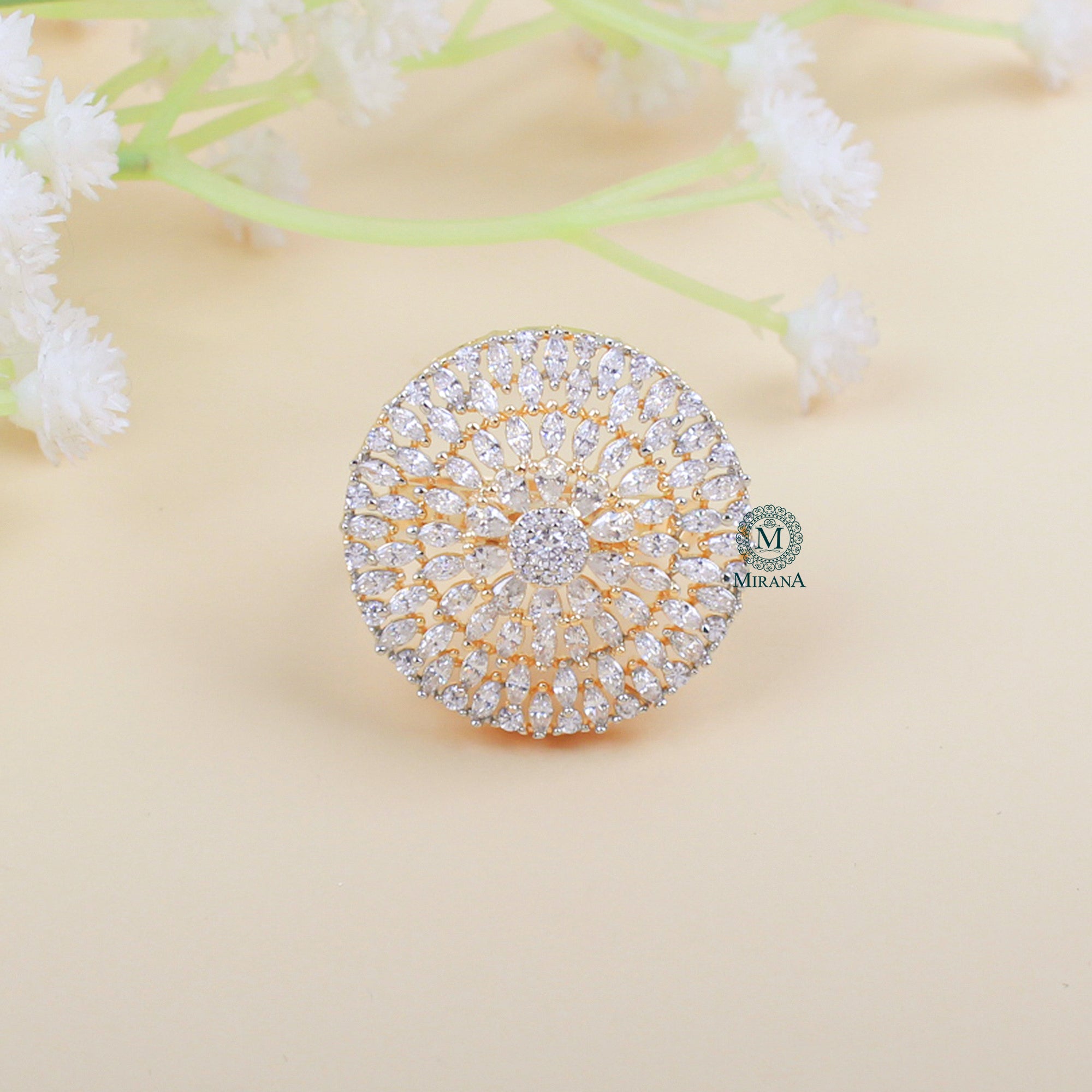 Nobisha CZ Designer Ring