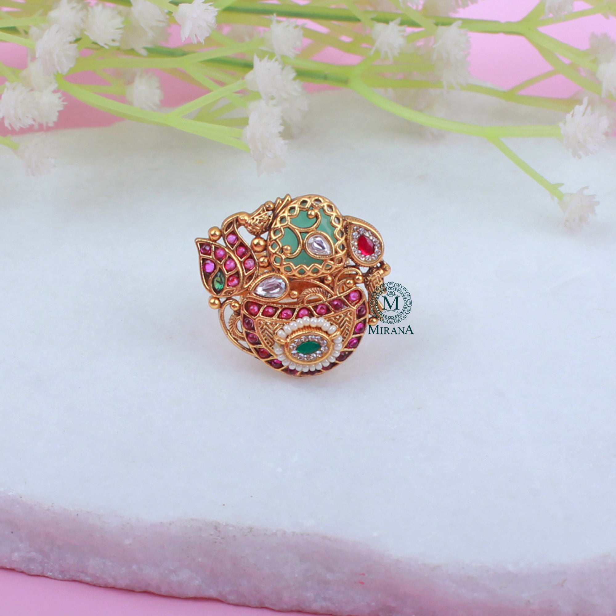 Saanjh Antique Designer Ring