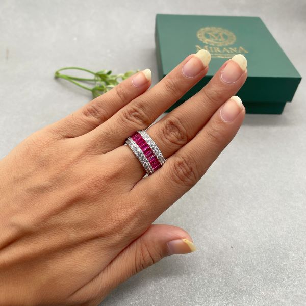 Ella Ruby CZ Designer Ring