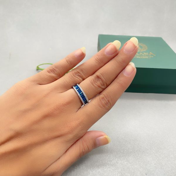 Claire Sapphire Blue CZ Designer Ring