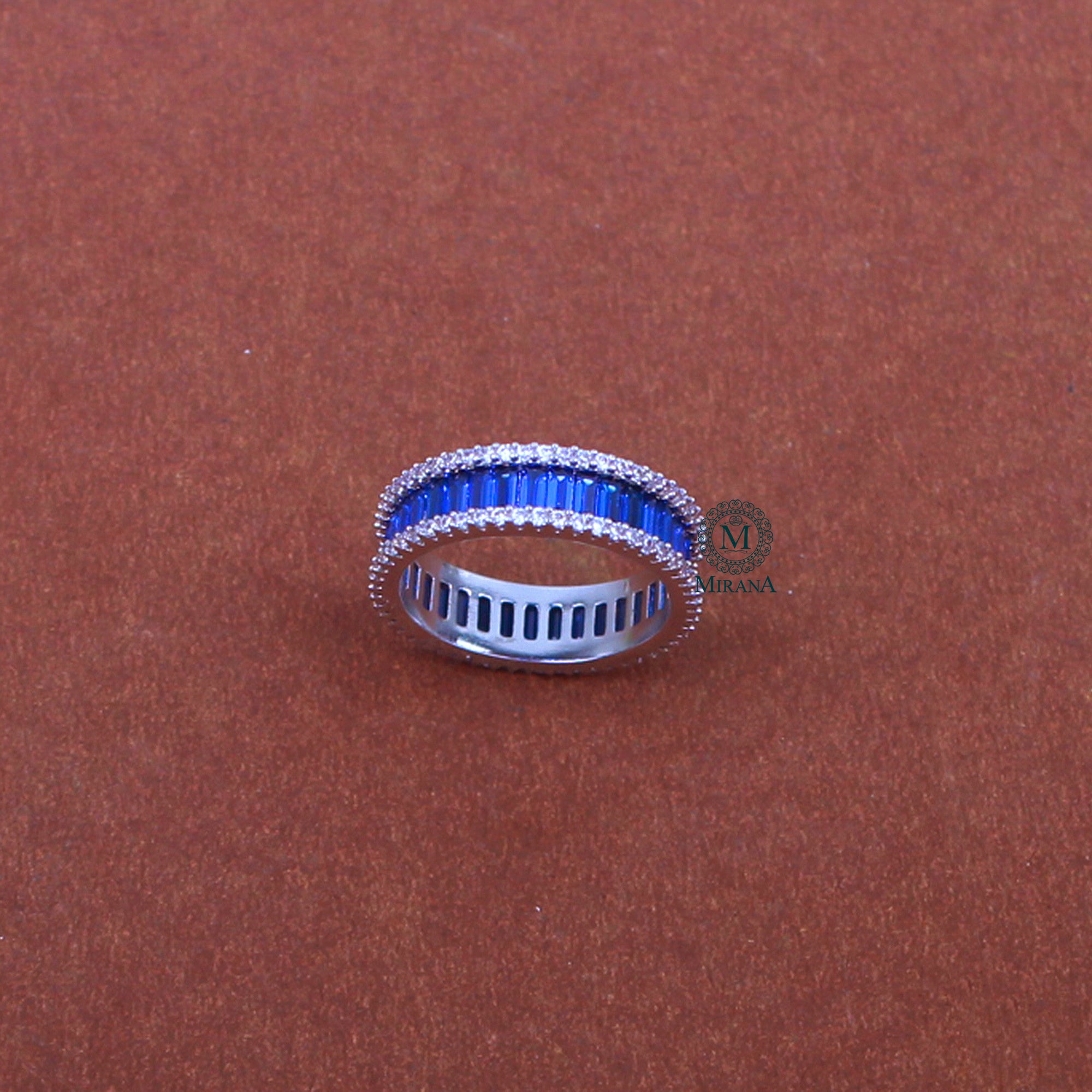 Claire Sapphire Blue CZ Designer Ring