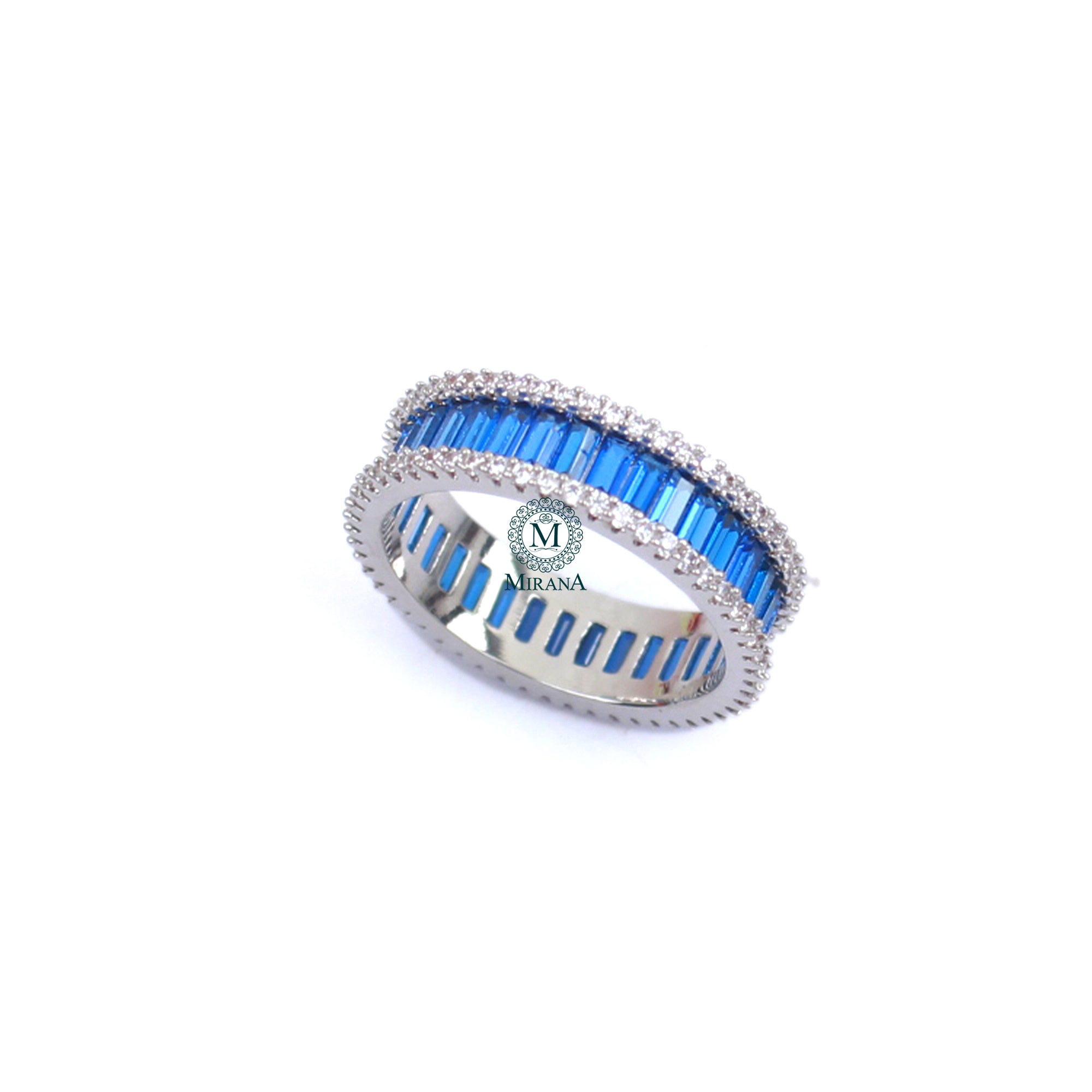 Claire Sapphire Blue CZ Designer Ring